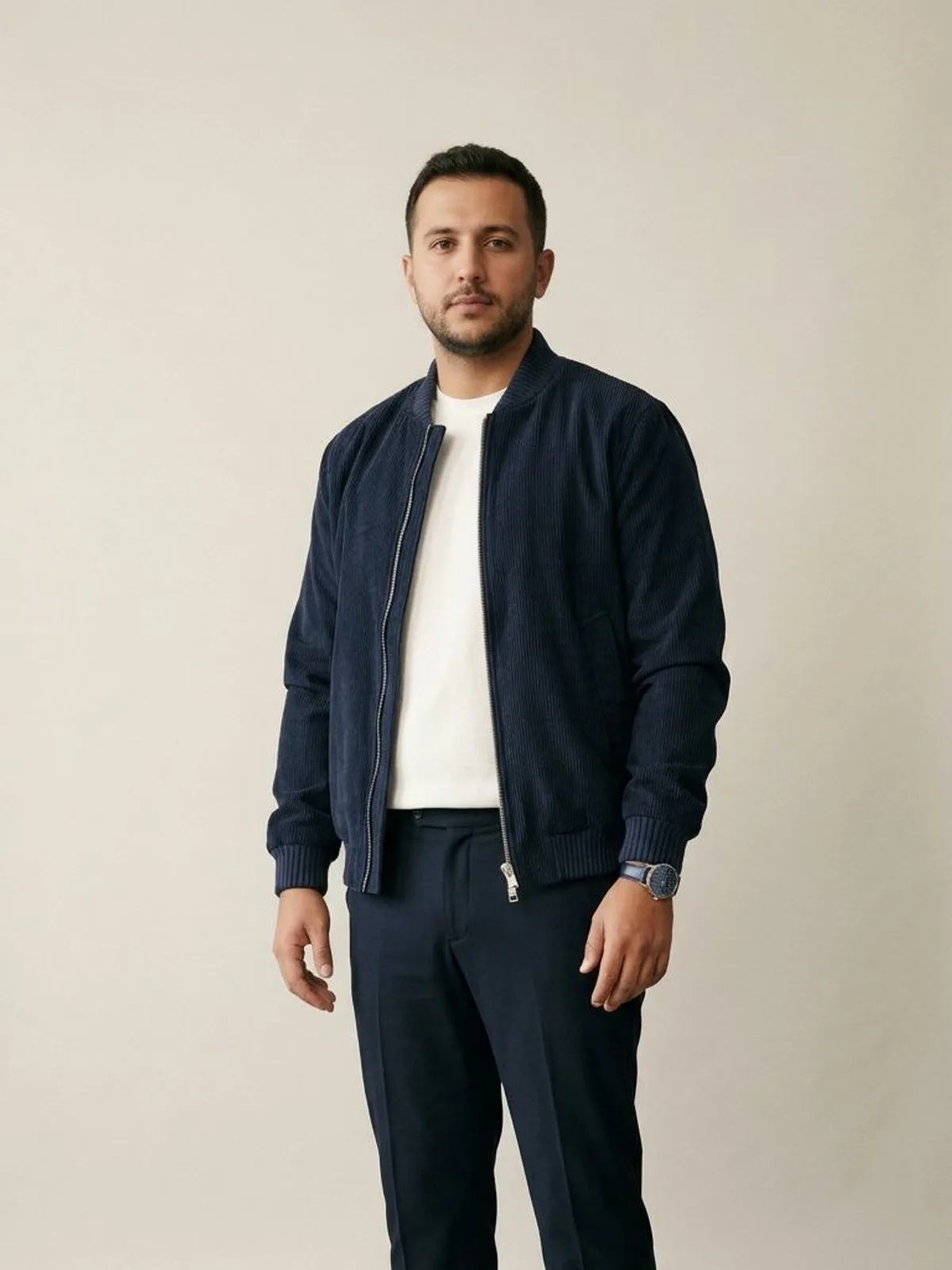 Fitilli bomber, lacivert takım