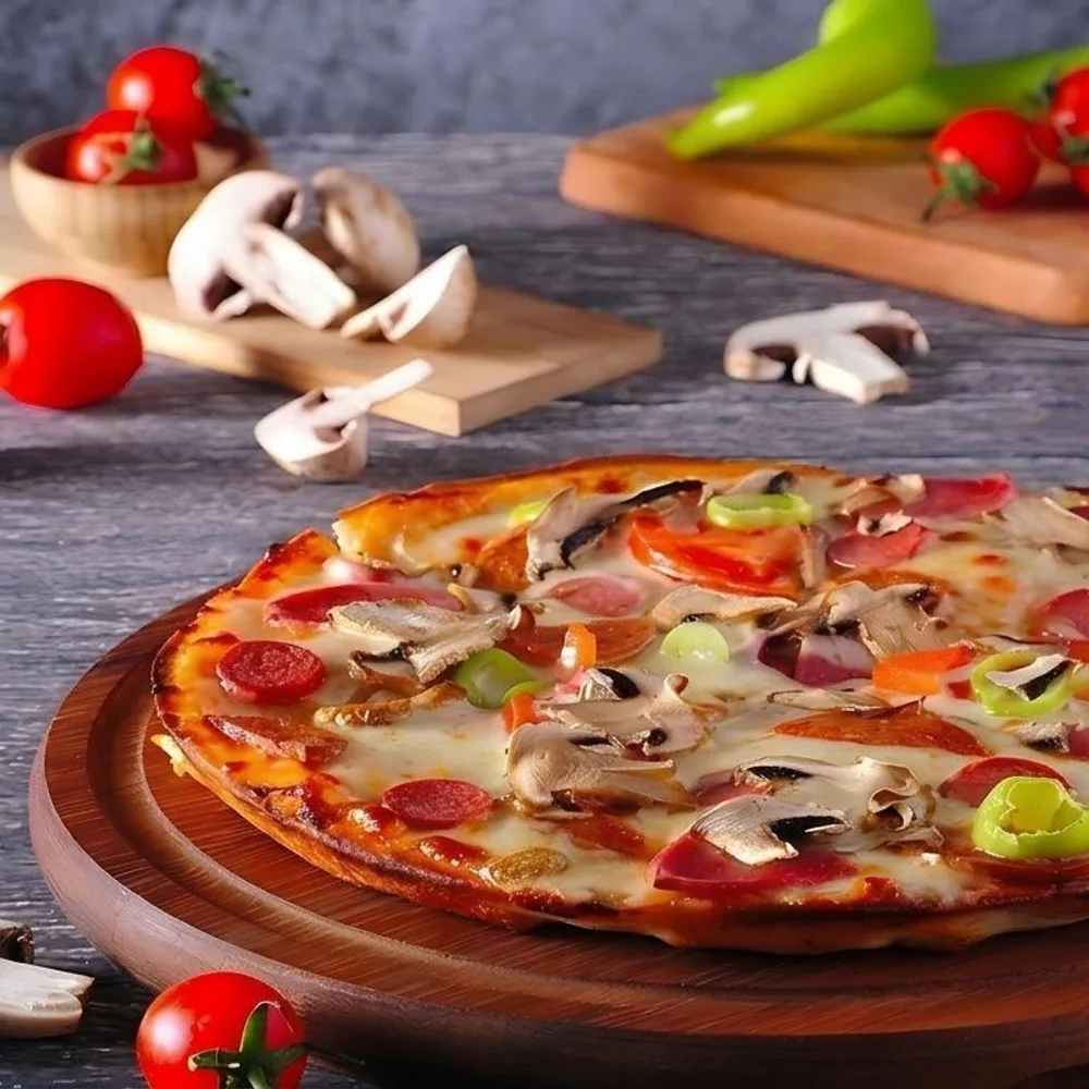 Mantarlı pizza
